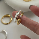 S925 Silver Minimalist Pearl Ring